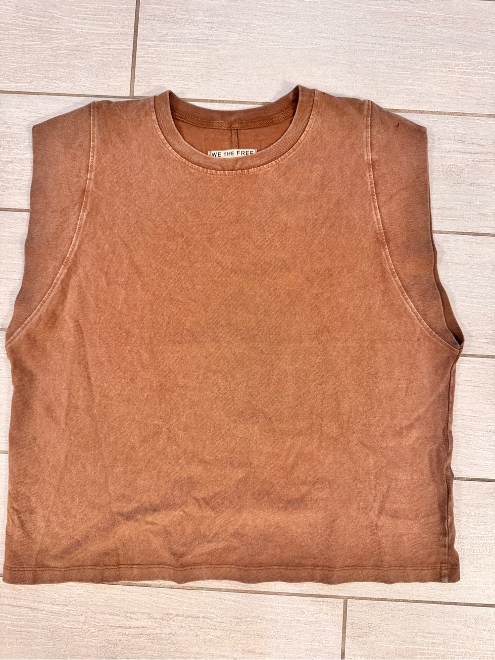 We The Free Rust Brown Crewneck Sleeveless Tank